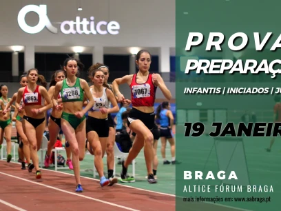 Competições de Pista Coberta de 19 Janeiro  - INSCRIÇÕES ENCERRADAS