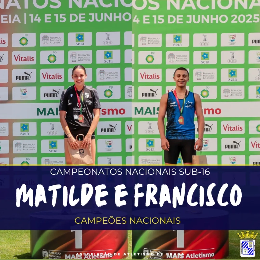 Matilde Fernandes e Francisco Fernandes Campeões Nacionais Sub-16